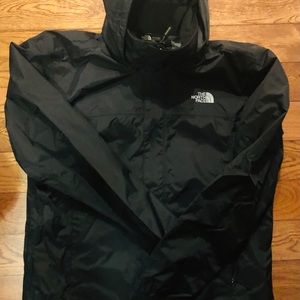 The North Face TNF Black Hooded Rain Jacket Medium